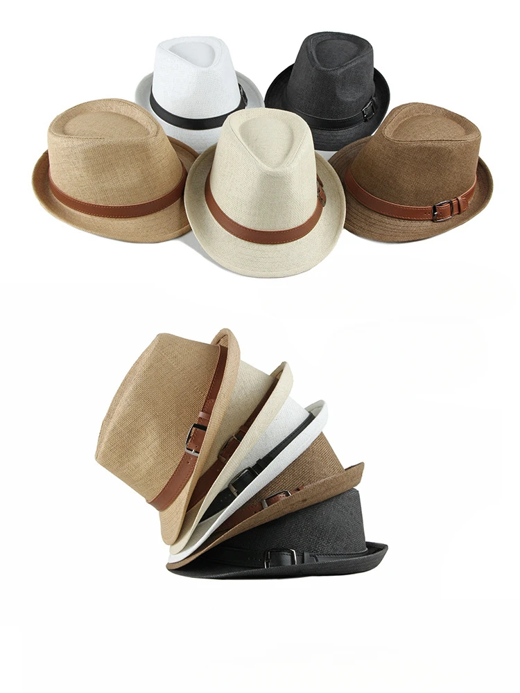 Summer Straw Hat Male Korean Fashion Hat Female Sun Visor British Retro Gentleman Jazz Hat