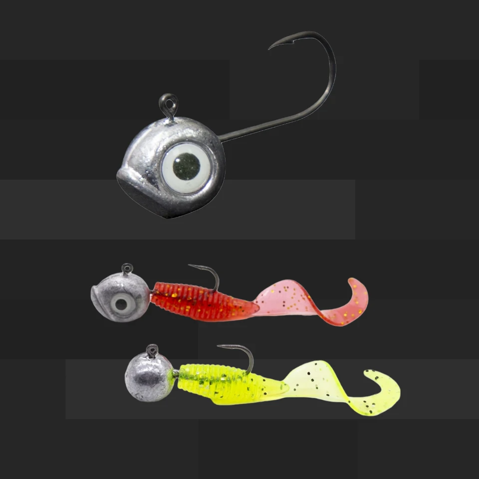 Swolfy 30 Stück 1g 1,8g 3,5g Kopfhaken Mini Rock Fishing Haken Finesse Köder Angelhaken Jigkopf Haken Geeignet für Köder Wurm Bait – Detail 14