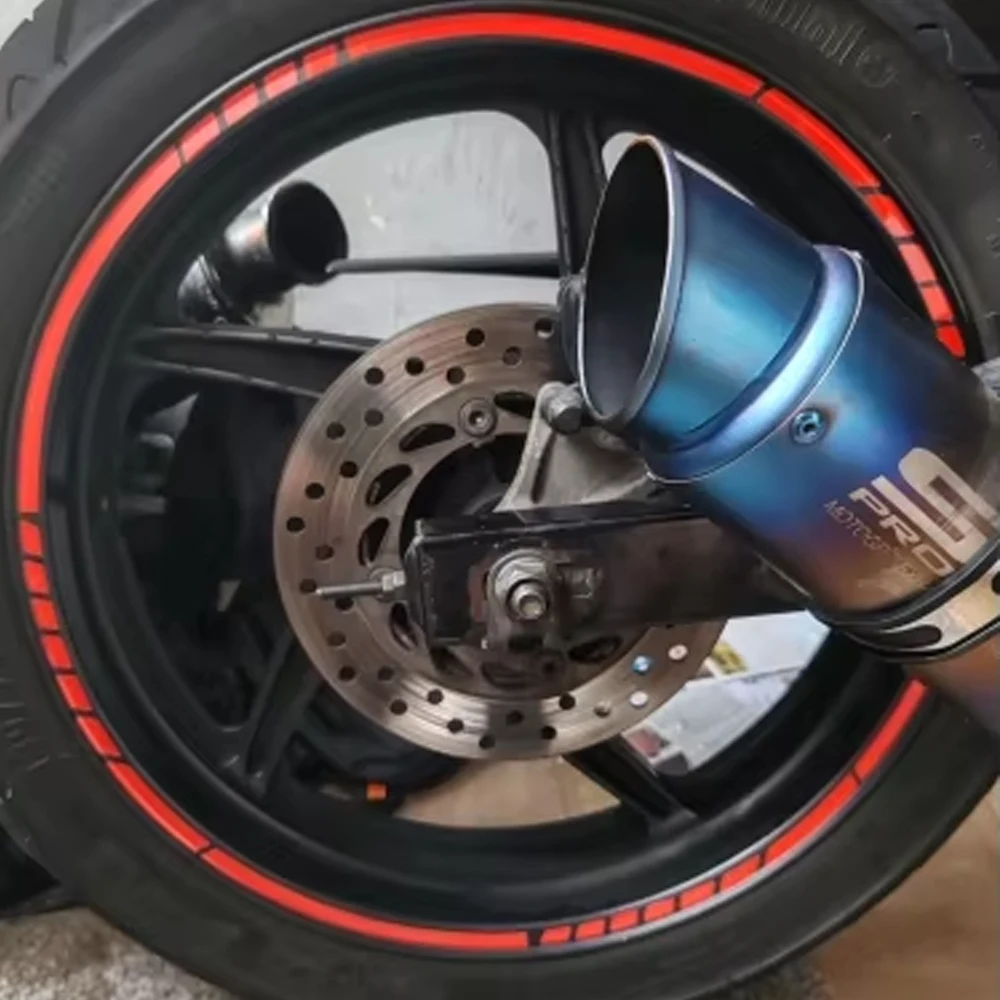 16PCS/1Set Racing Stripe Motorcycle Wheel Stickers Waterproof for 15 16 17 18 and 19-inch Rims Modified Motorbike Vinyl Decals