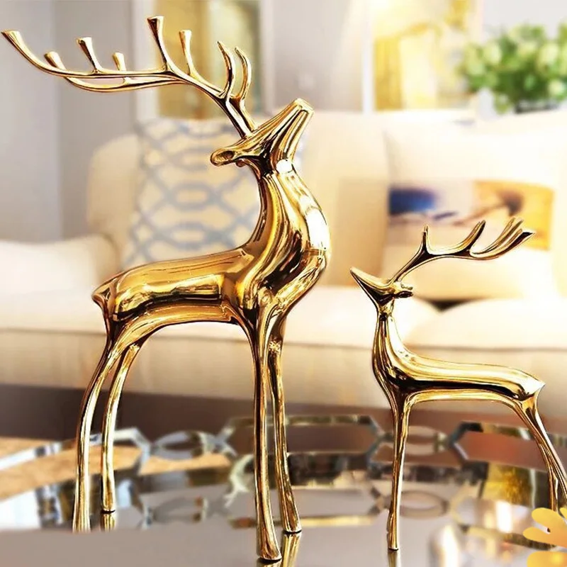 Imagem -05 - Pure Copper Deer Ornamentos Gabinete de tv Wine Cabinet Luxo Leve Criativo Novo Presente de Casamento Sala de Estar Decoração de Casa