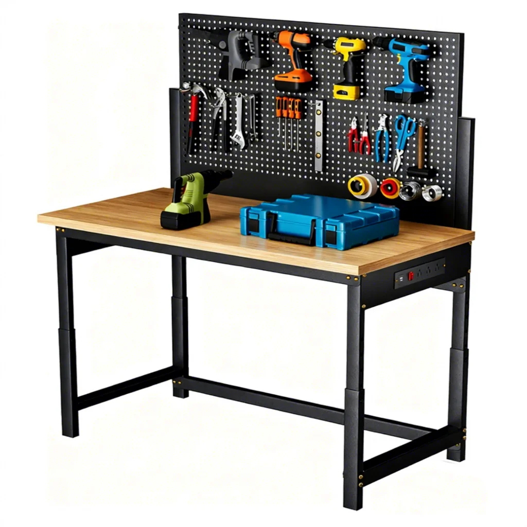 

Stainless Steel Garage Workbench Industrial Anti-static Cold Rolled Steel Worktable Heavy Duty Drawer Workshop Storage Bench