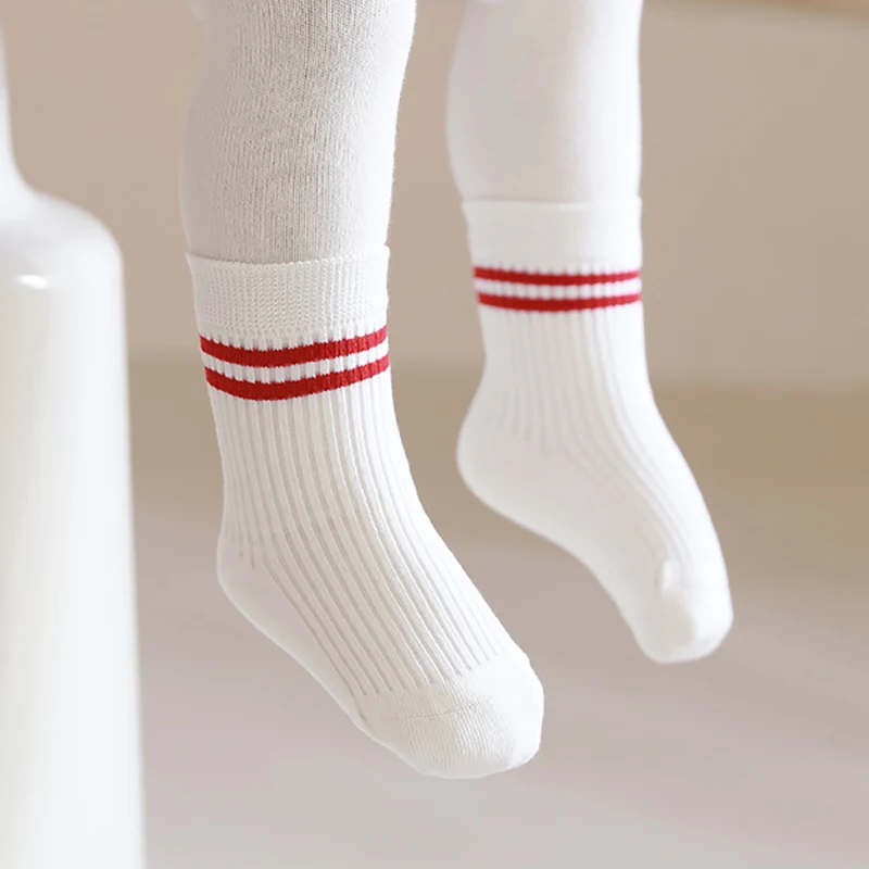 New Spring Striped Sport Cotton Mid Kids Socks Summer Preppy Style Cute Baby Socks Infant Boys Girls Soft Boneless Socks 0-8Y