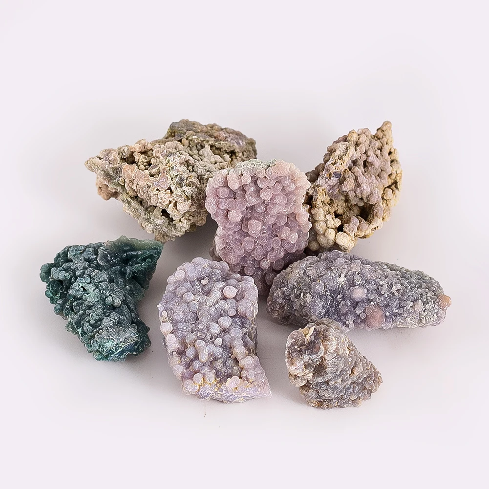Piedra de ágata de uva Natural, cristal Mineral rugoso, racimo de cuarzo, Reiki, piedra preciosa curativa energética, espécimen de Mineral, decoración coleccionable, 1 ud.