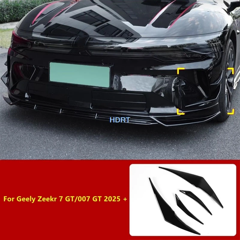 

Для Geely Zeekr 7 GT/007 GT 2025+ Накладка на передний бампер в стиле «Ветровой нож» / «Клык», элемент обвеса, аксессуар, внешняя наклейка