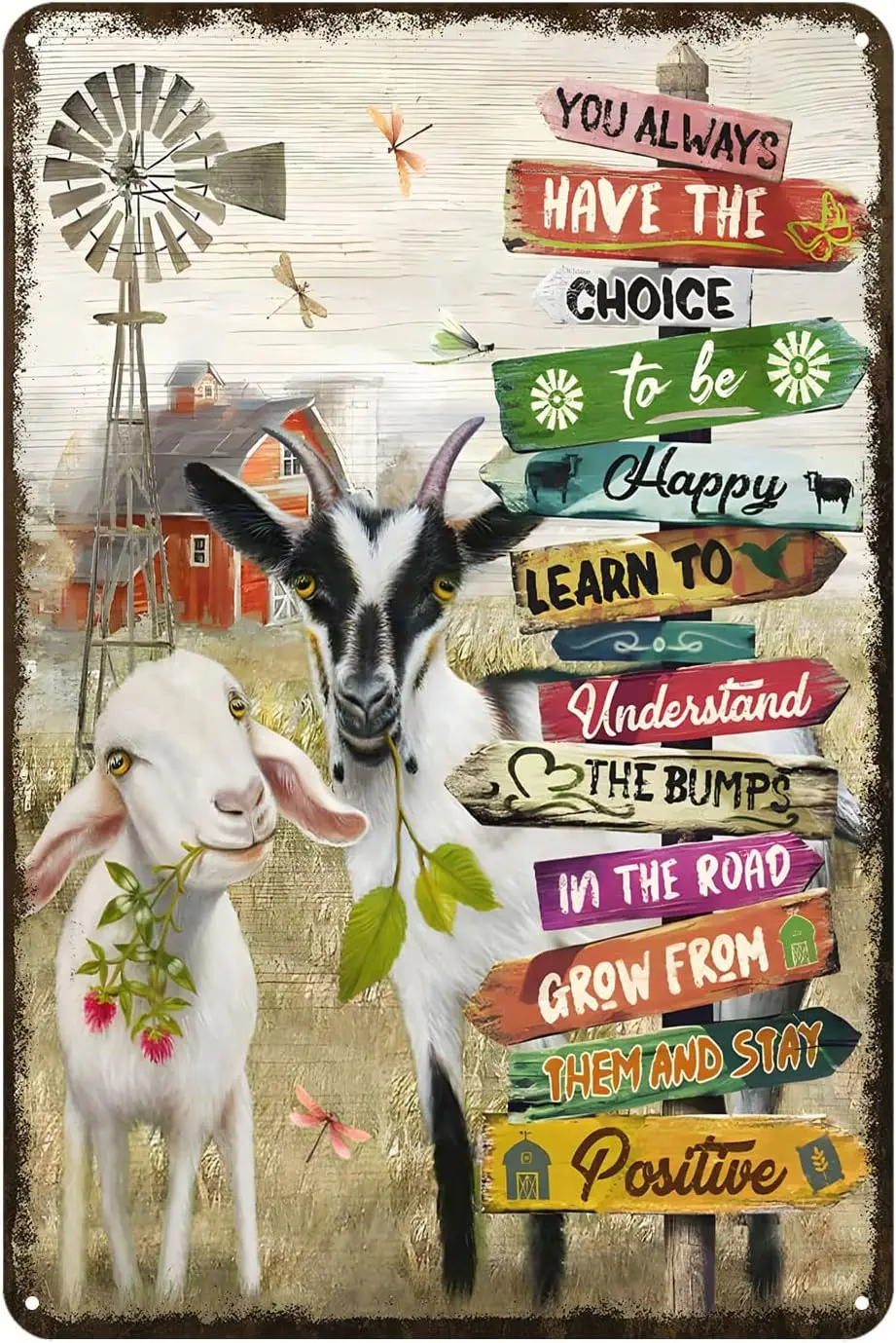 Goat Metal Sign You Always Have The Choice Rustic Decor Vintage Tin Home Kitchen Bar Cafe Farm Club Cave Wall