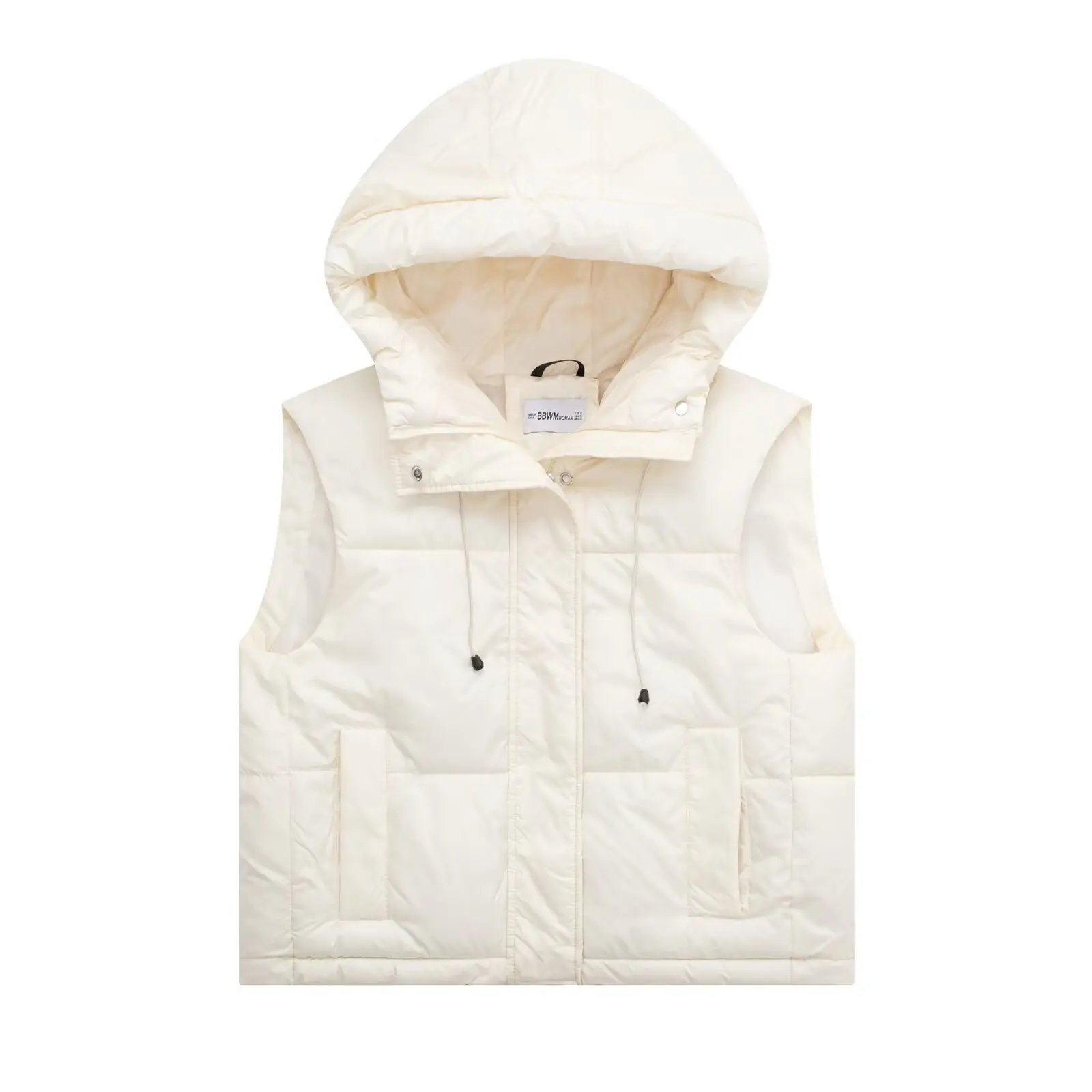 Parka con colletto con cappuccio e maniche nuove da donna invernali caldo gilet corto cappotto gilet femminile soprabito top da donna