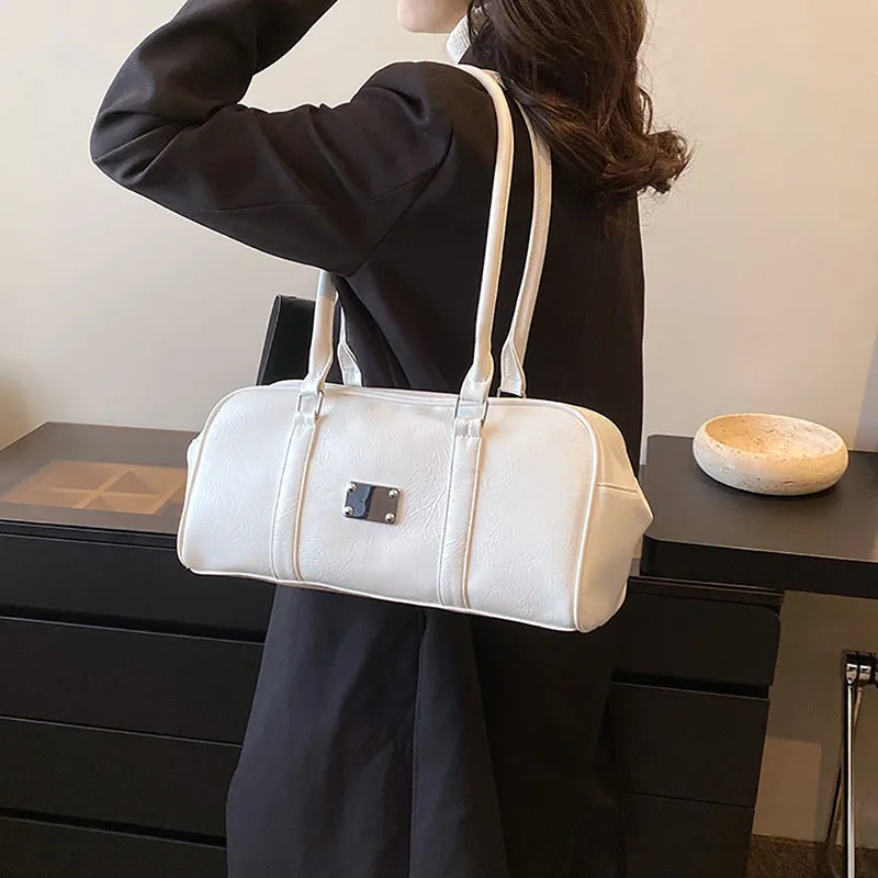 French Large Capacity Niche Design Fashion Handbag Simple Solid Color High-end Shoulder Square Bag Women\'s 2024 New Underarm Bag