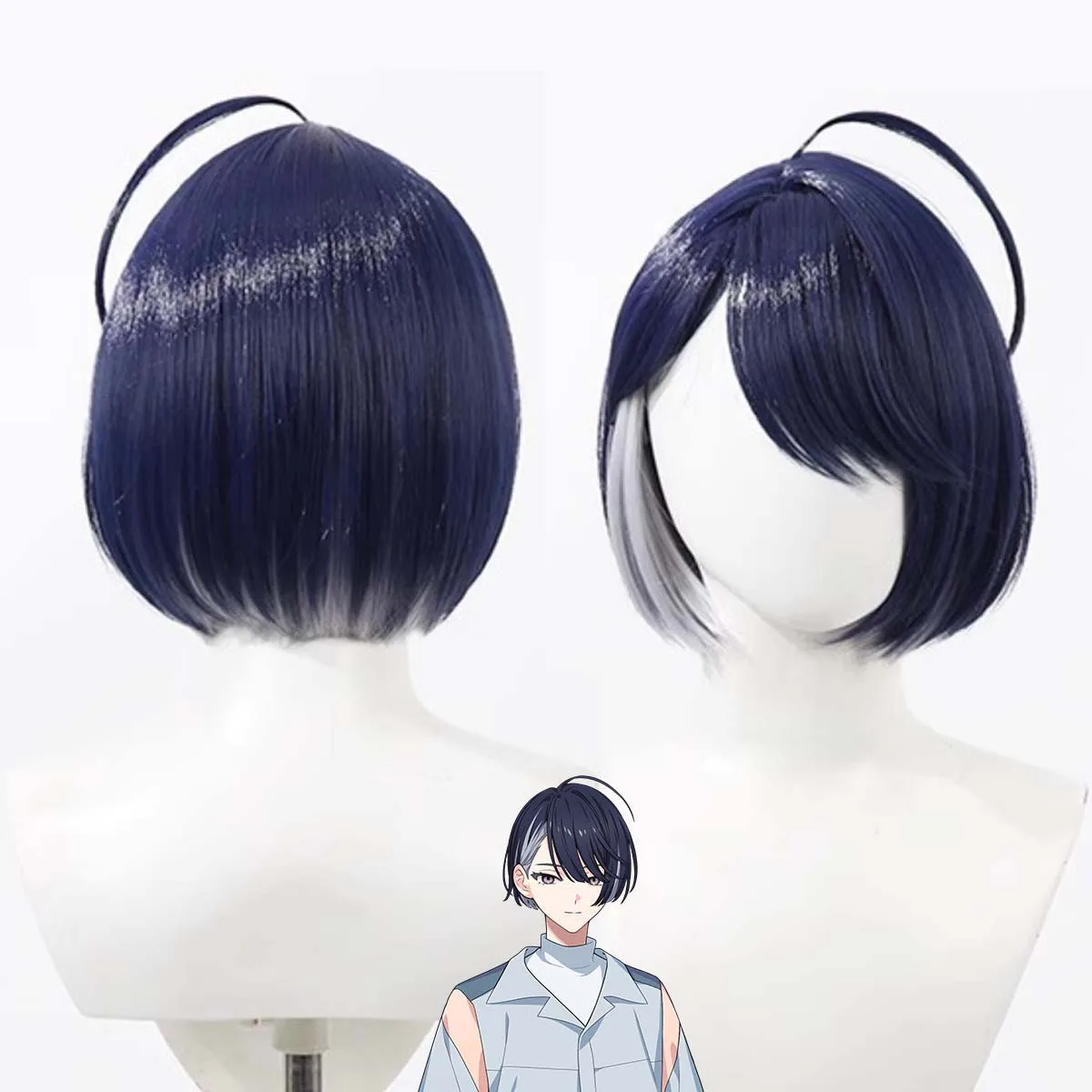 

Game 18TRIP Muneuji Kaguya Cosplay Short Blue Heat Resistant Synthetic Hair Wig