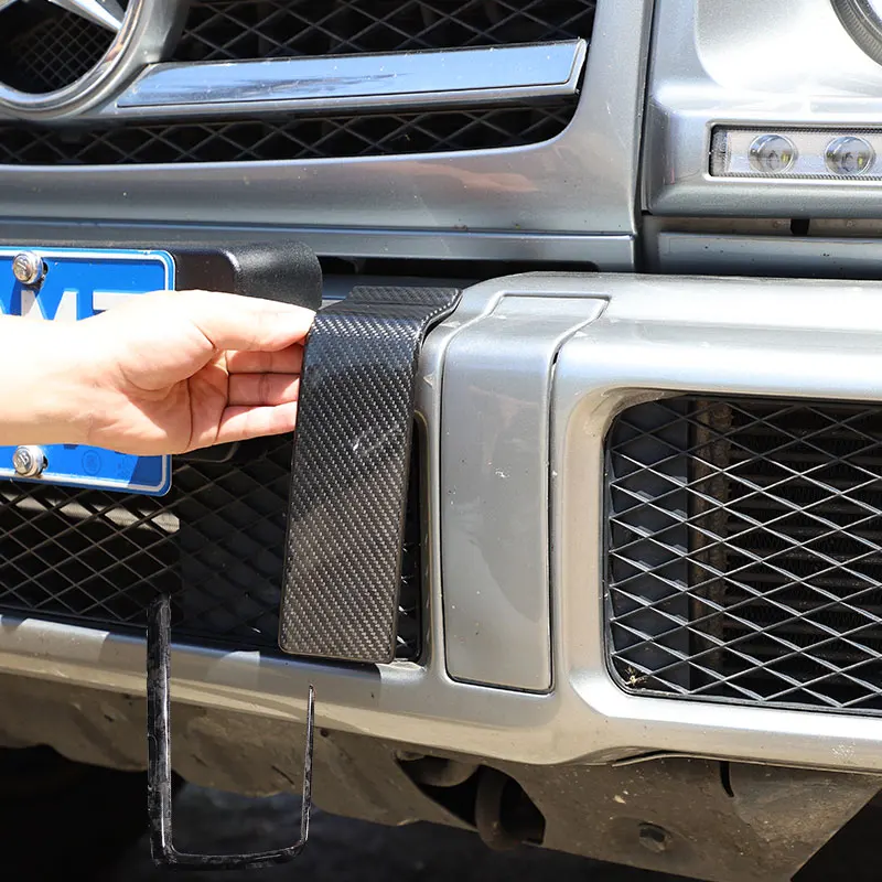 

For Mercedes Benz G Class W461 2004-2018 real Carbon Fiber Car Front Bumper Trim Cover Stickers exterior car accessories