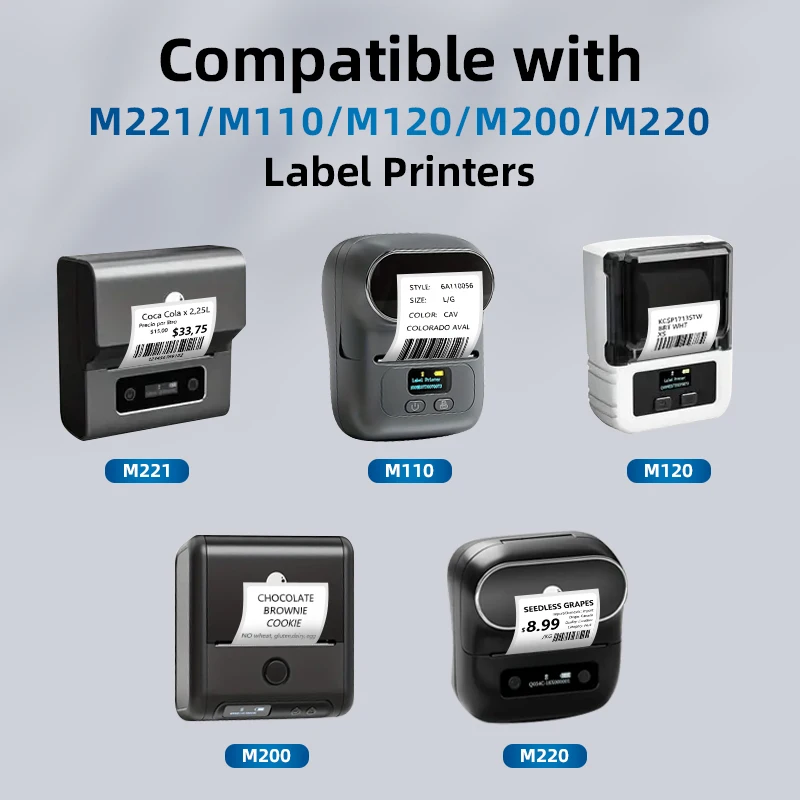 5 لفات من الملصقات الحرارية البيضاء ذاتية اللصق 50 × 30 مم، كل لفة تحتوي على 400 ملصقًا، تستخدم لتحديد العناصر، وتغليف الهدايا، والاستخدام المكتبي، ومتوافقة مع طابعات الملصقات الحرارية المحمولة M110/M221/M220/M120/M110S/M120/M110S/M200 #3