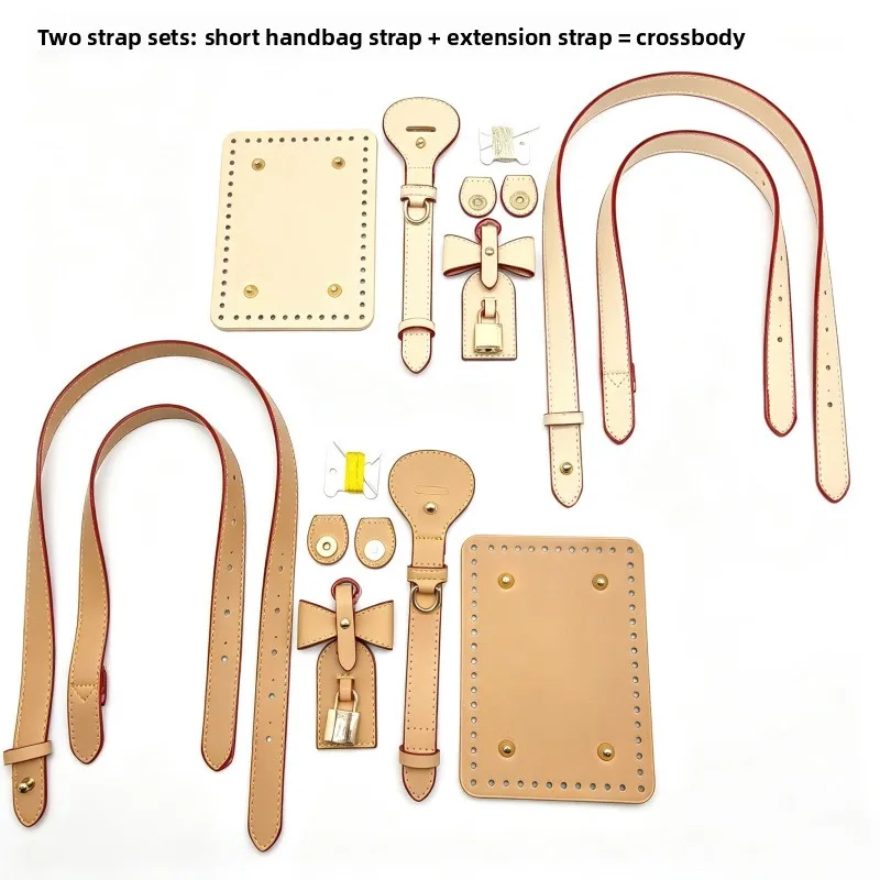 Handmade DIY Grass Woven Handbag Leather Accessories Old Flower Bucket Bag Material Single Shoulder Slant Cross Bag Strap