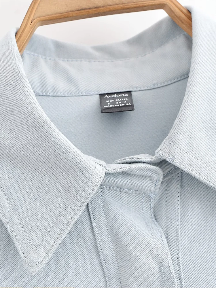 TRAF camicia da giacca tascabile alla moda semplice con temperamento casual allentato da donna di nuova moda autunnale in stile europeo e americano