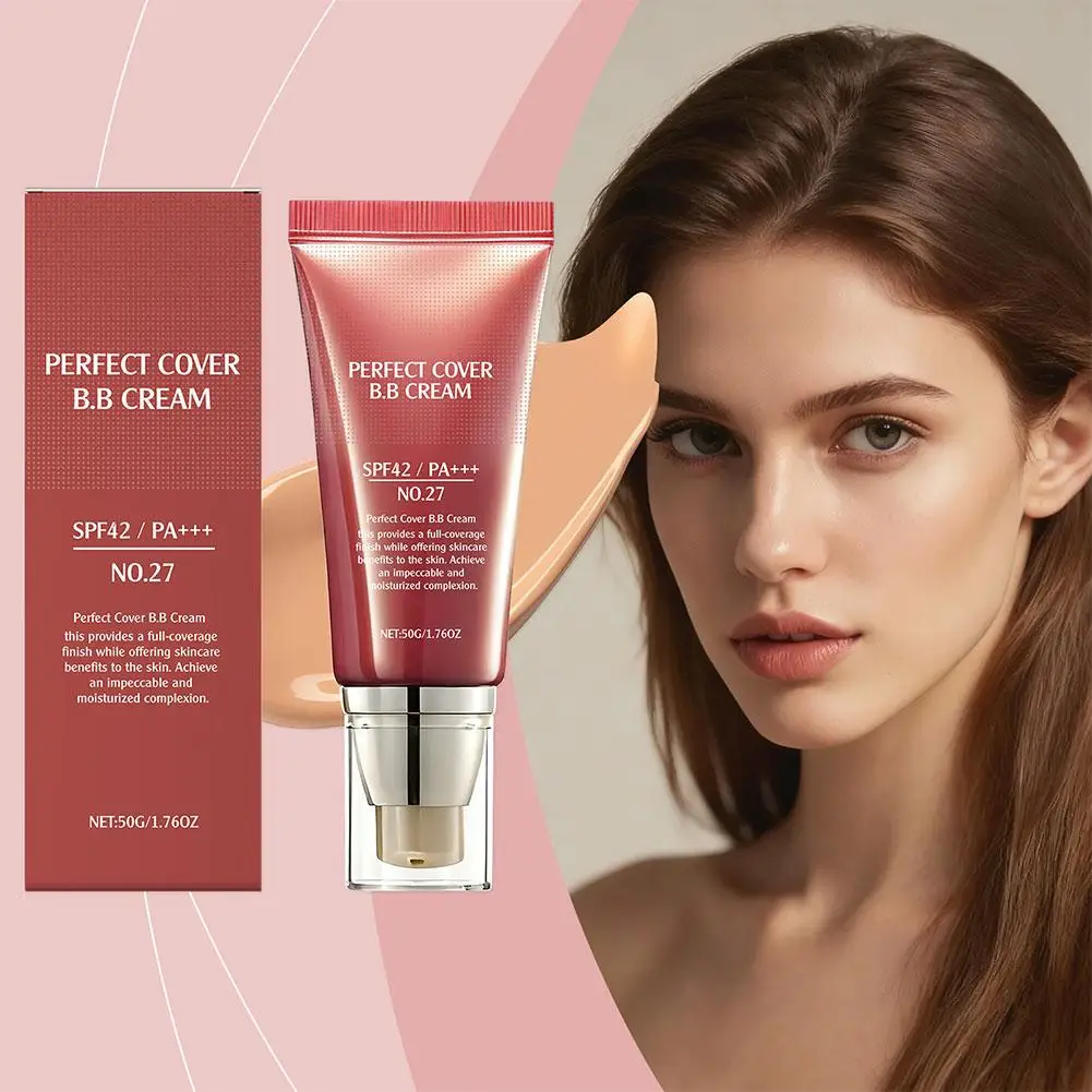 50g Softening Concealing Brightening BB Cream Natural Color Skin Tone High Coverage Foundation Concealer Perfect Cover BB Cream