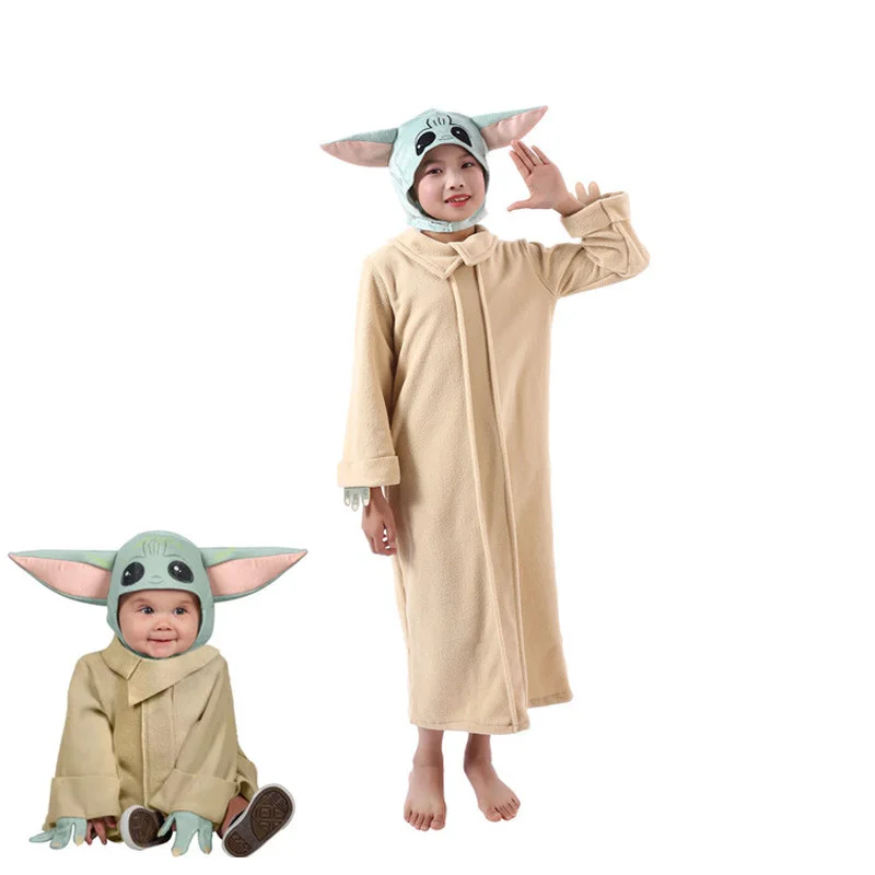 Halloween Cute Y-Yoda-Baby Costume for kids Christmas Carnival Party Cosplay Clothes New Year Kids Anime Cosplay Funny Xmas Gift