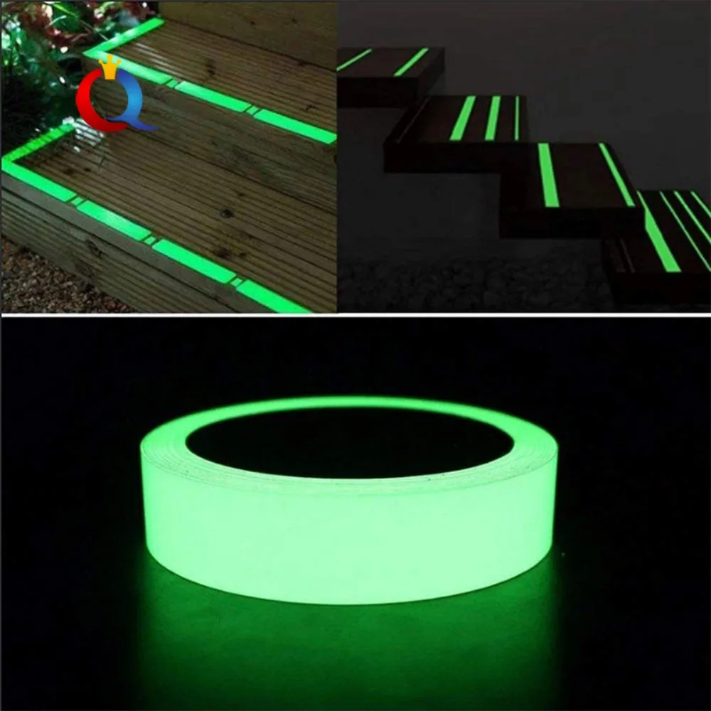 1PC Self-adhesive Luminous Tape Fluorescent Warning Adhesive Tape Safety Stage Stickers Home Decoration Gifts Party Supplies