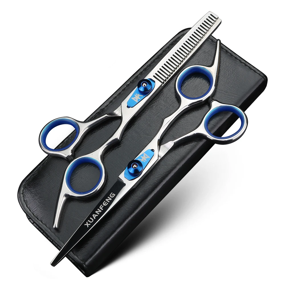 

XUANTENG 6-дюймовые ножницы для волос Blue Bullet, домашние инструменты для стрижки, ножницы для резки и набор филировочных ножниц