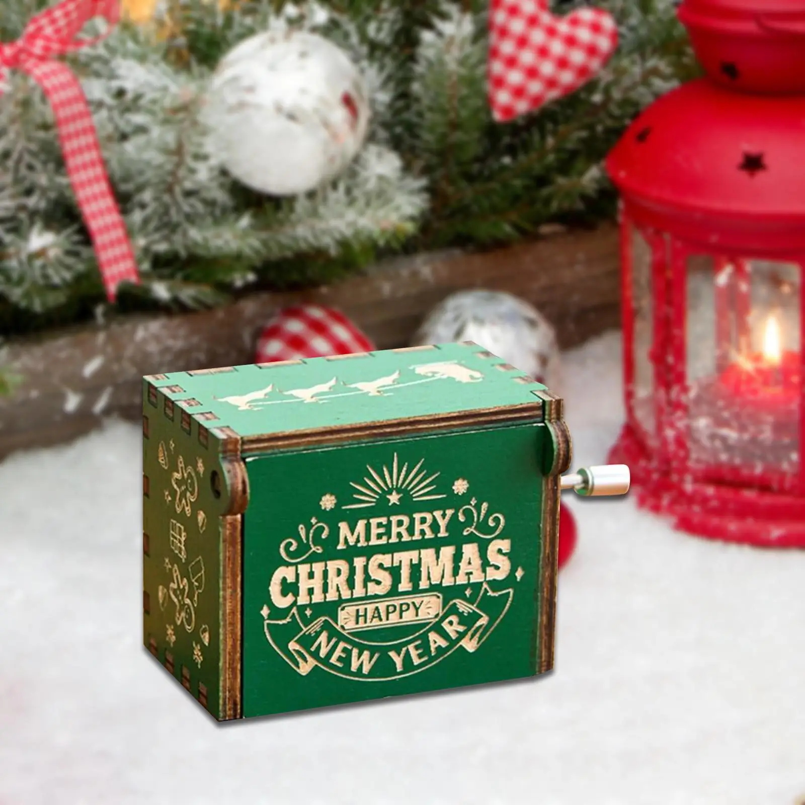 Mini scatole musicali incise, carillon natalizio regalo per papà, amici, mamma, capodanno