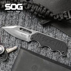 Portátil Tactical Facas de bolso, SOG Instinct Neck Faca Fixa, Amortecimento ao ar livre, Auto Defesa Ferramentas Manuais, EDC Cutter, NB1012-CP