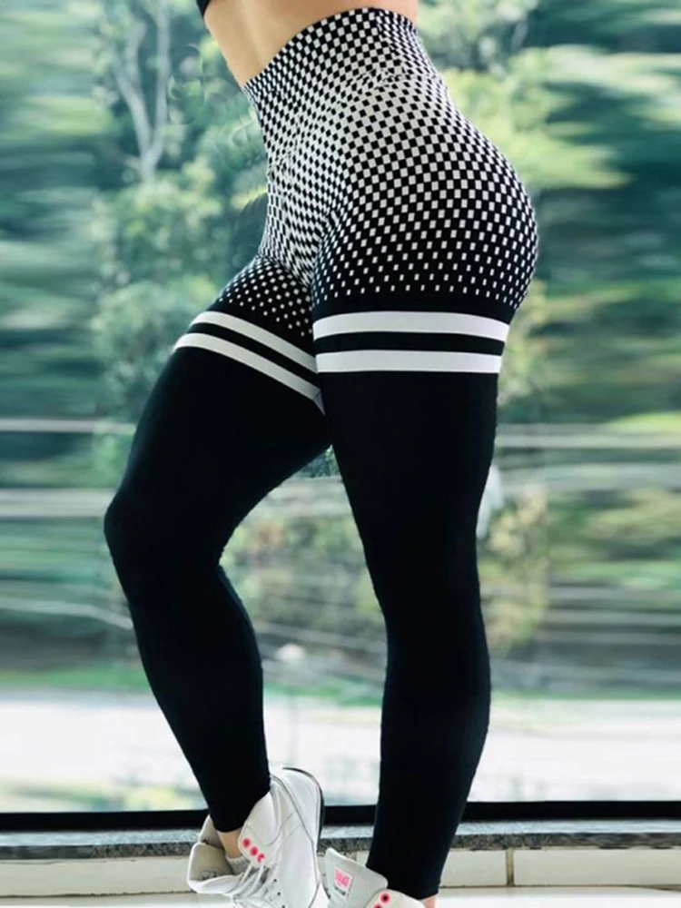 Sexy legginsy spodnie do ćwiczenia legginsy Fitness damskie spodnie ołówkowe Push Up do biegania z nadrukiem wysoki stan elastyczne rajstopy na siłownię