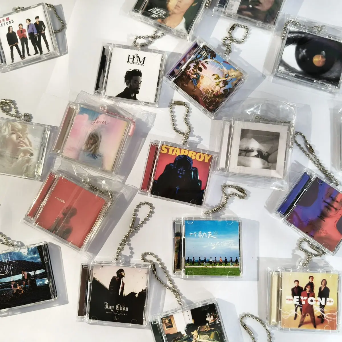 mini album keychains  self-made CD small pendants creative NFC keychains backpack pendants for decoration DIY