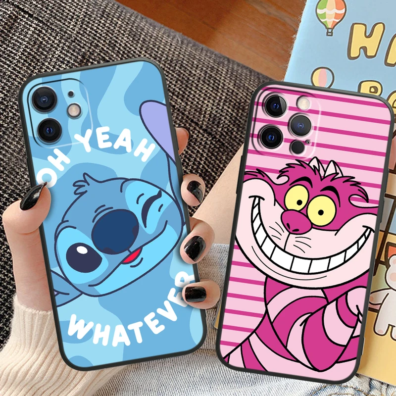 Lilo Baby Disney Stitch For iPhone 14 13 12 Mini 11 XS Pro Max X XR 8 7 6 Plus Soft Black Phone Case Cover