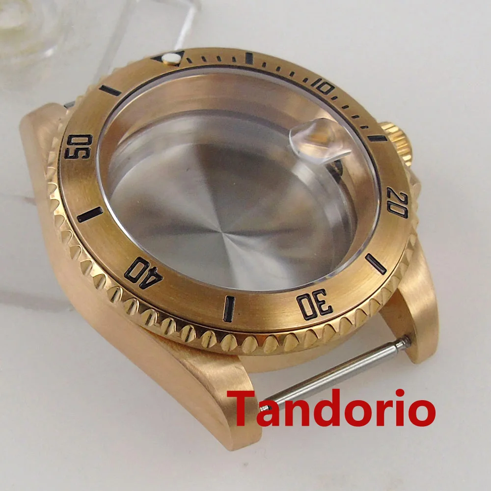 40mm Sapphire Glass 20ATM Diver Solid Cusn8 Bronze Watch Case Fit JNH34 NH35A NH36A PT5000 Automatic Bronze Bezel Watch Parts