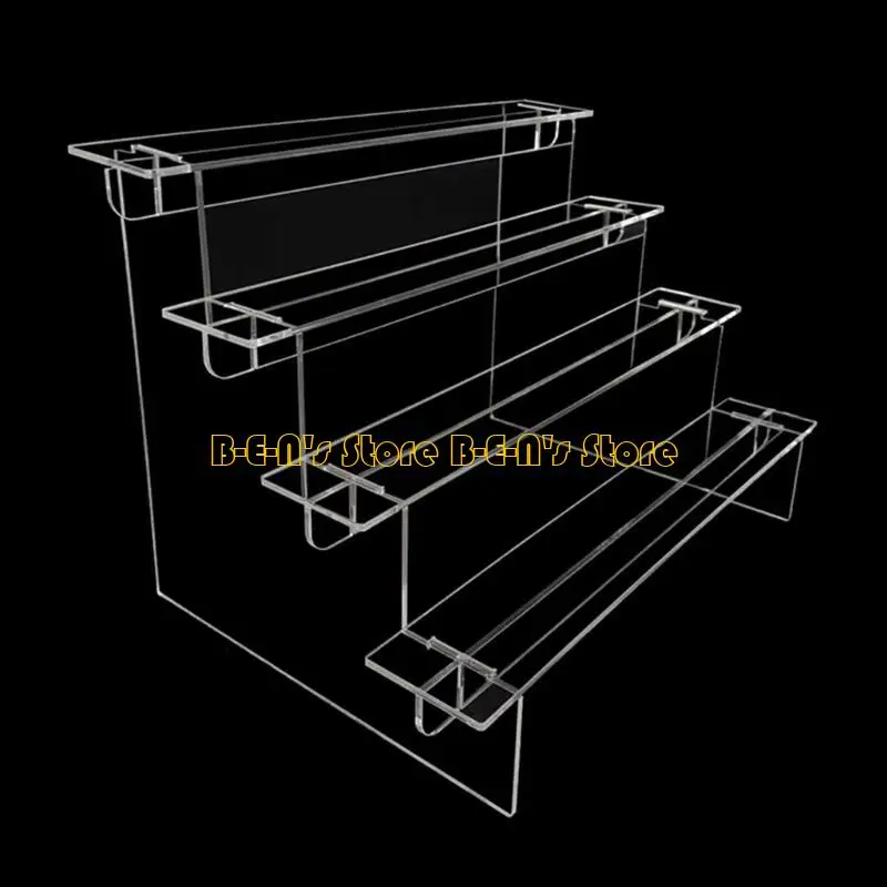 Y1AD Transparent Acrylic Rack Stand Figurines Showcase Display Shelf 1-5 Tiers