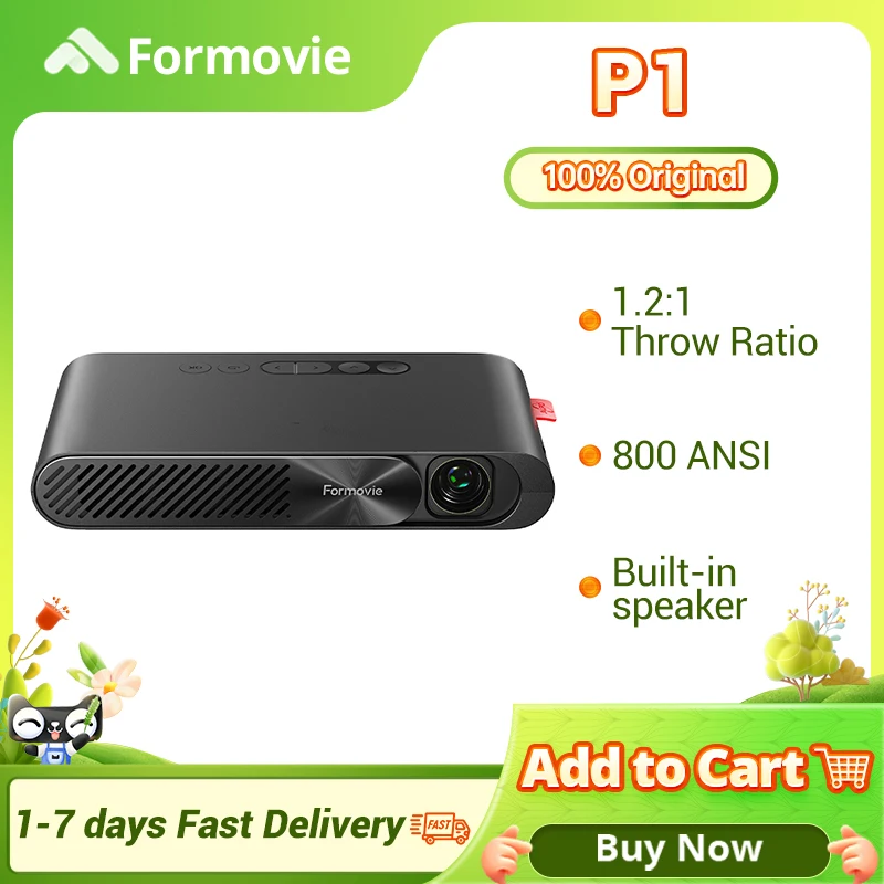Proiettore Laser tascabile Formovie P1 800 ANSI lumen ALPD Smart Portable Mini Cinema supporto Wireless Screen Casting