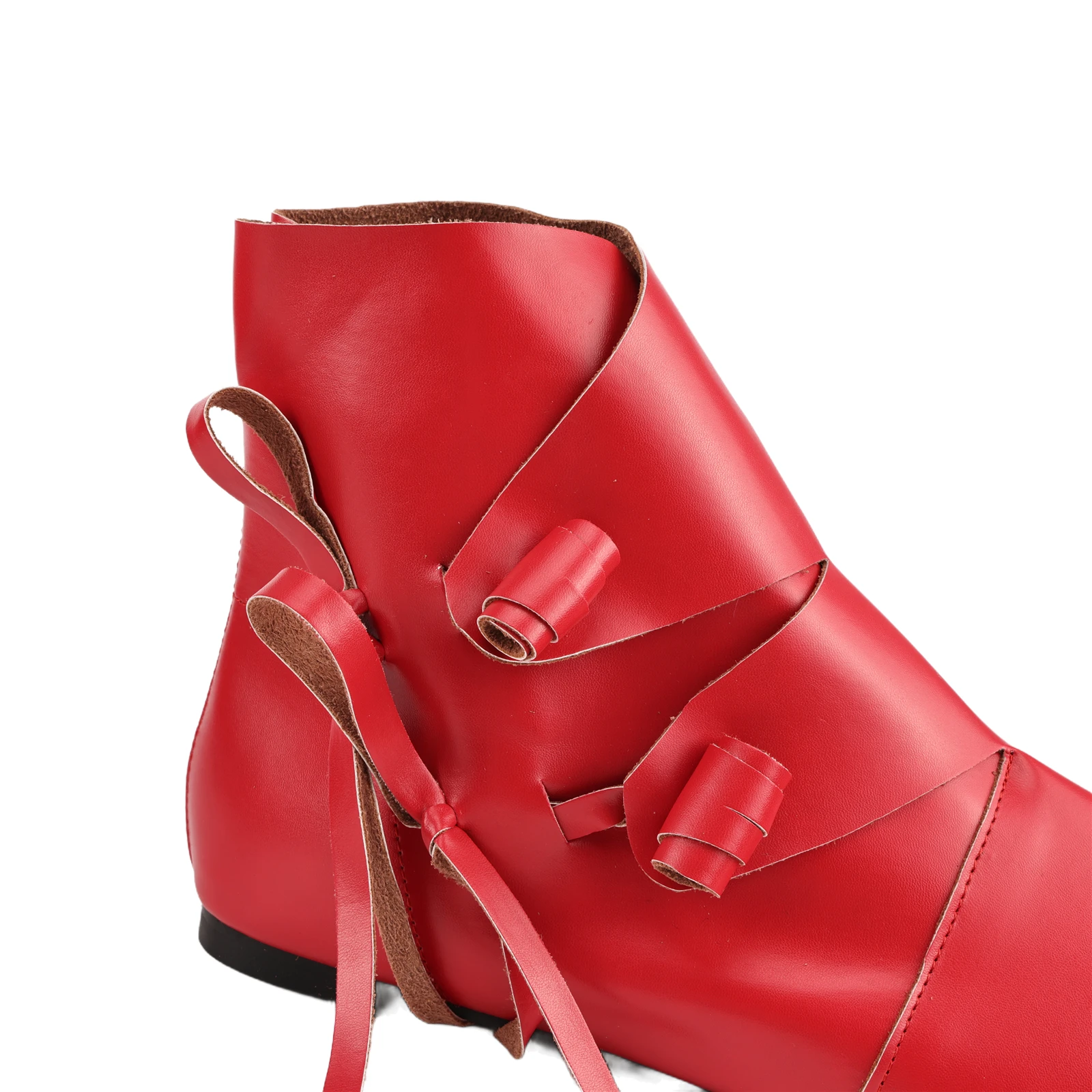 ผู้ชาย Renaissance รองเท้า Slip on Lace Up ไวกิ้งยุคกลางโจรสลัดแบนผูกรองเท้าฮาโลวีน Cuff รองเท้า