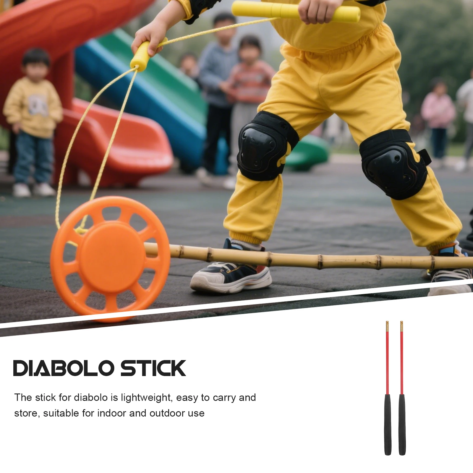 44.5cm profesjonalny sztyft Diabolo, uchwyt antypoślizgowy, stały drążek do żonglerki