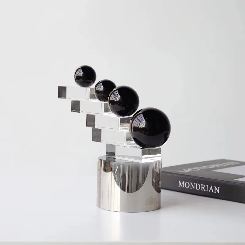 Room Decor Modern Crystal Ball Staircase Abstract Ornament Living Room Study Entrance Desktop Decoration Accessories