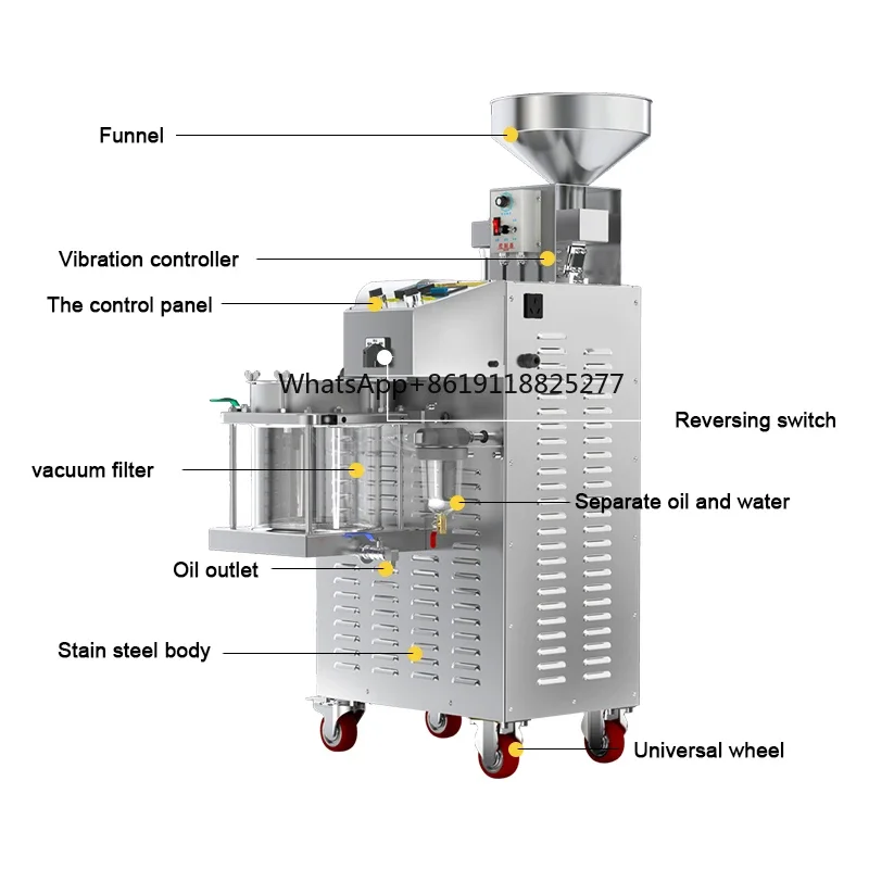 Máquina de prensado de aceite de ricino, prensa hidráulica de aceite de sésamo orgánico prensado en frío