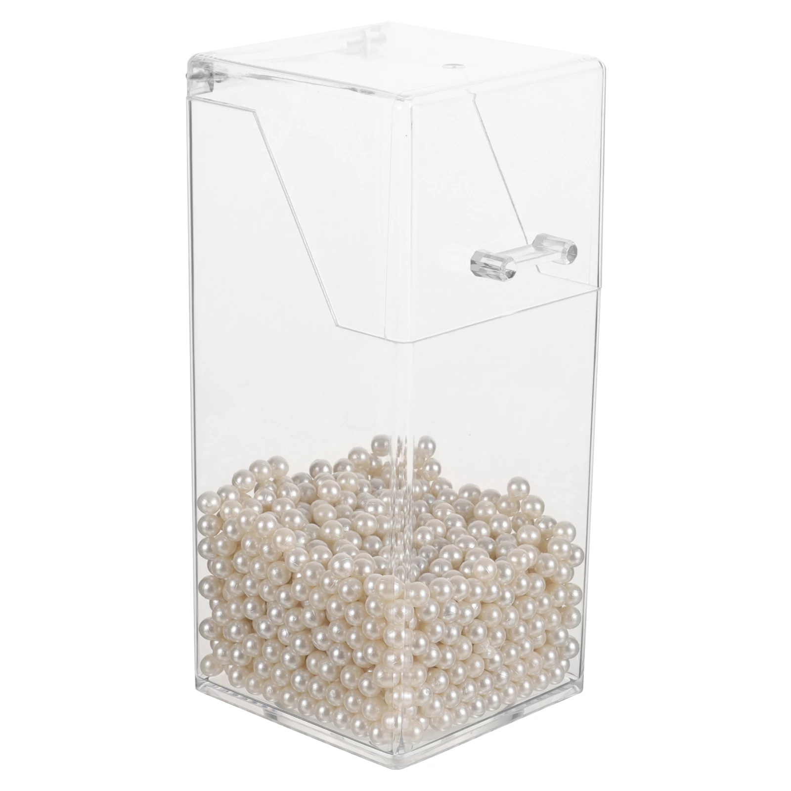 

Acrylic Makeup Brush Holder Large Capacity Storage Box Transparent Dust Cover White Pearl Filler Desktop ganizer for Brushes