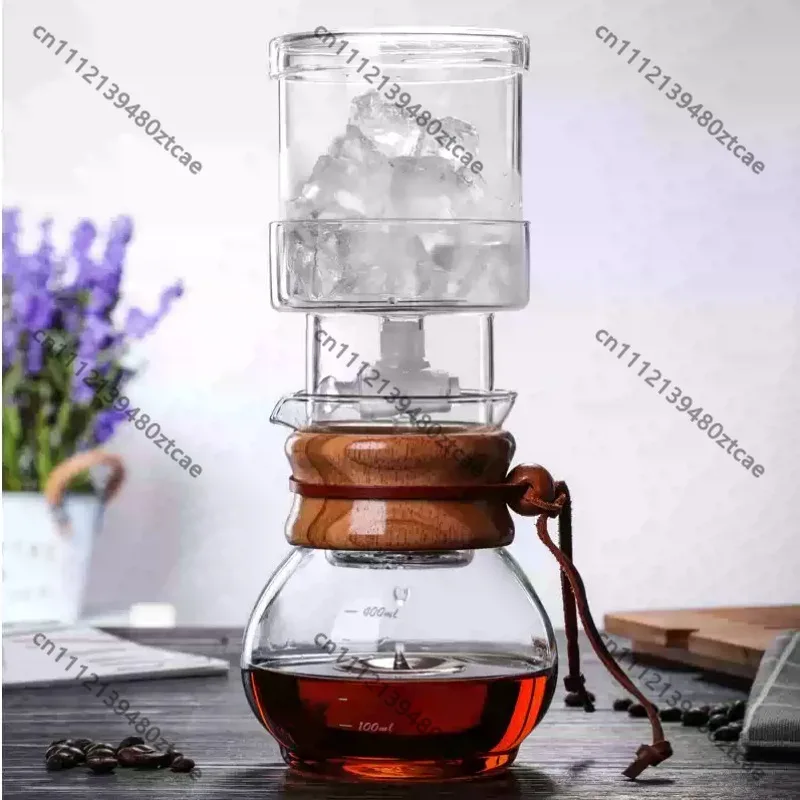 Household Ice Drip Coffee Pot Cold Brew Coffee Pot Drip Glass Coffee Maker Cold Drip Pot For 2‑4 Persons