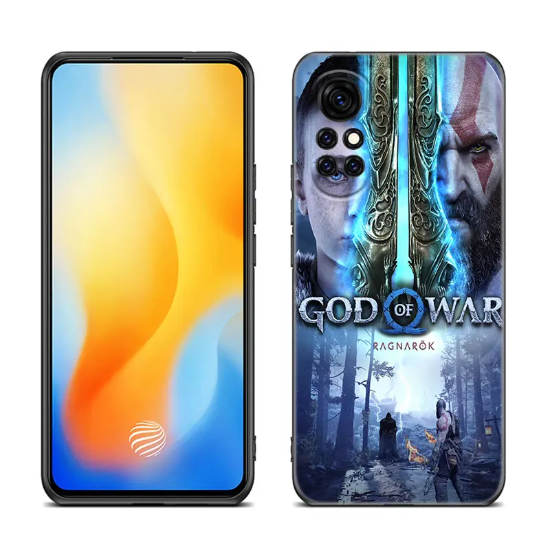 Kratos God Van De Oorlog Zwart Siliconen Telefoonhoesje Voor Huawei Nova 11 12 Ultra 9 10 Se Pro 11e 11i 12i Y70 Plus Y60 Y61 Y71 Y72 Y90 Y91