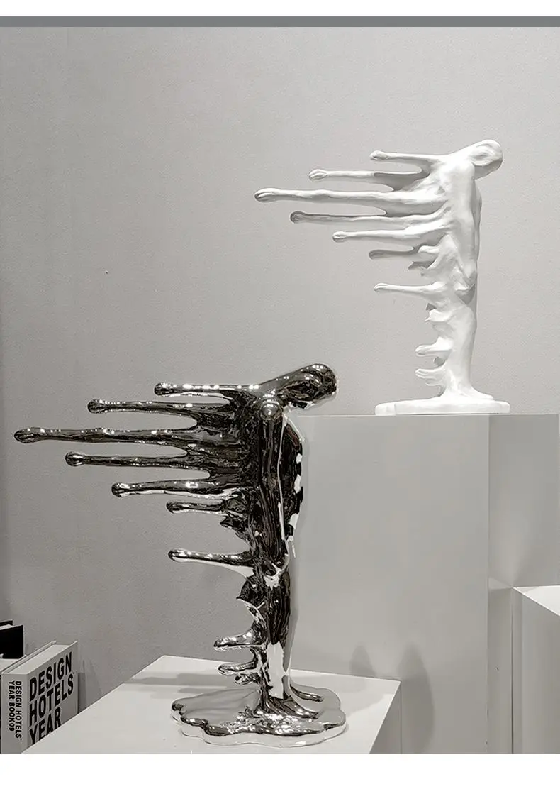 樹脂の彫刻,抽象的な人間の装飾,水滴,ベル,シルバーの置物,家の付属品