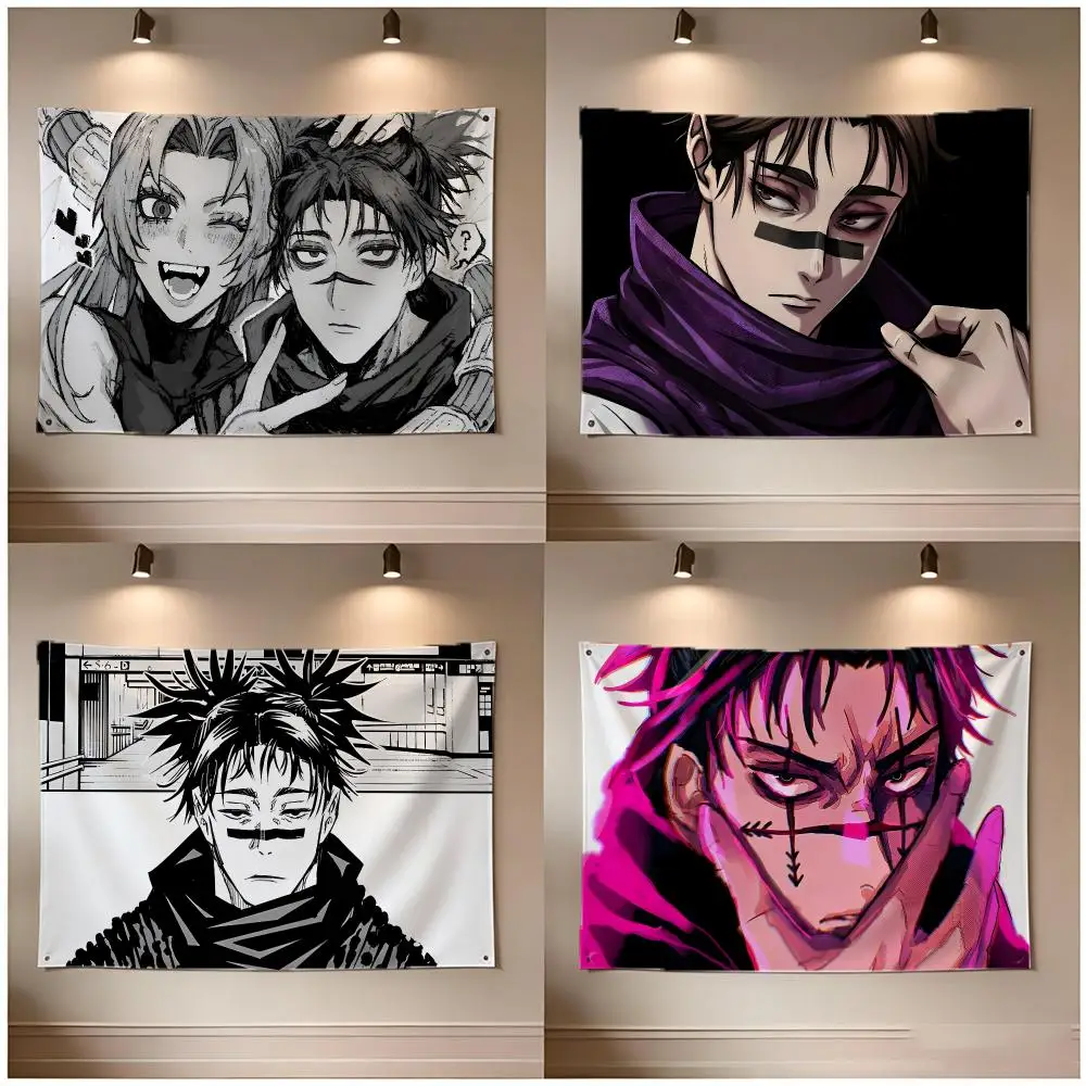 Anime Character Jujutsu Kaisen Choso Flags Borderless Four Ring Ornament Indoor Outdoor Decoration Quick Hang Install