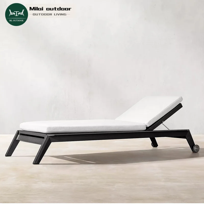 

New Hot Selling Outdoor Garden Hotel Waterproof Aluminum Alloy Lying Chair Balcony Beach Outdoor Aluminum Reclining Bed