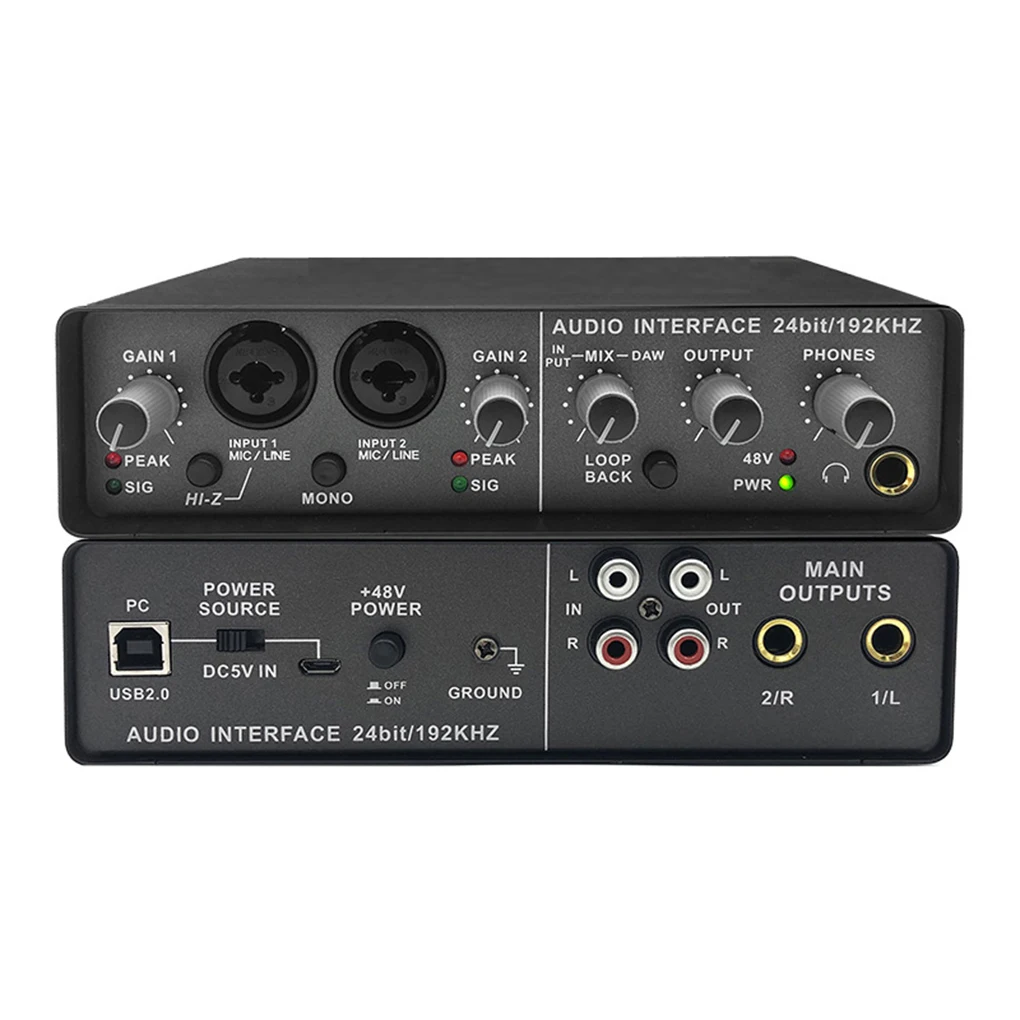 Premium Audio Experience MIX Adjustable USB 0 Sound Card 2 Way Input 4 Wayout 48V Phan-tom Power