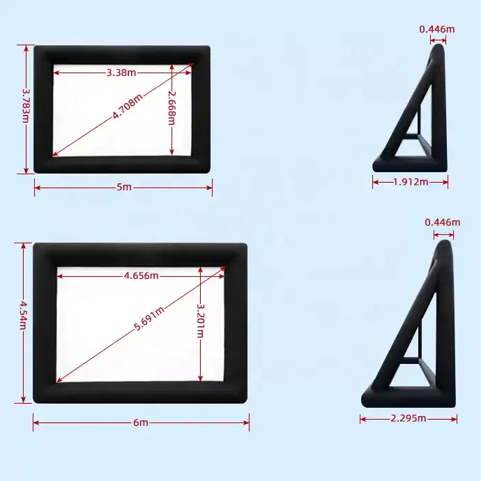 2026Outdoor & Indoor 17FT Waterproof Inflatable Oxford Cloth Projection Screen Factory Selling Wellpromote sales