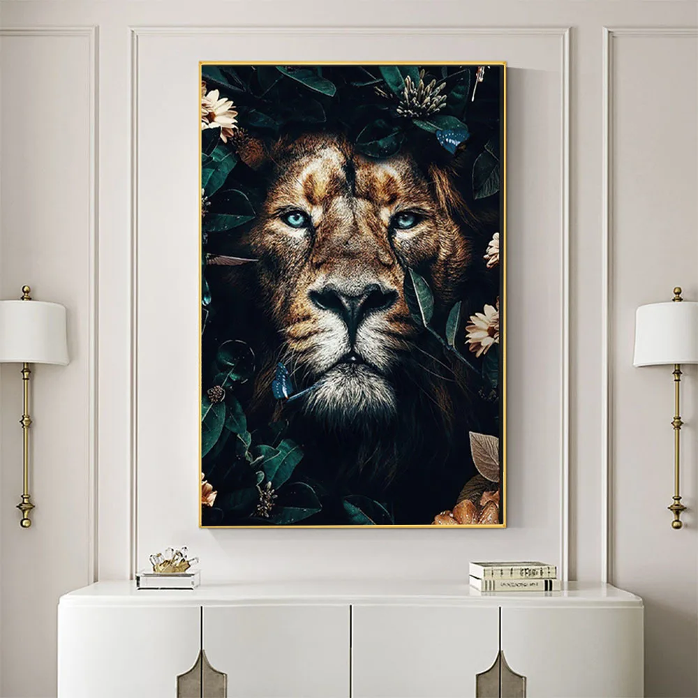 Animal Flower Lion Tiger Elephant Elk Orangutan DIY Embroidery 11CT Cross Stitch Kits Needlework Craft Set Printed         Sale