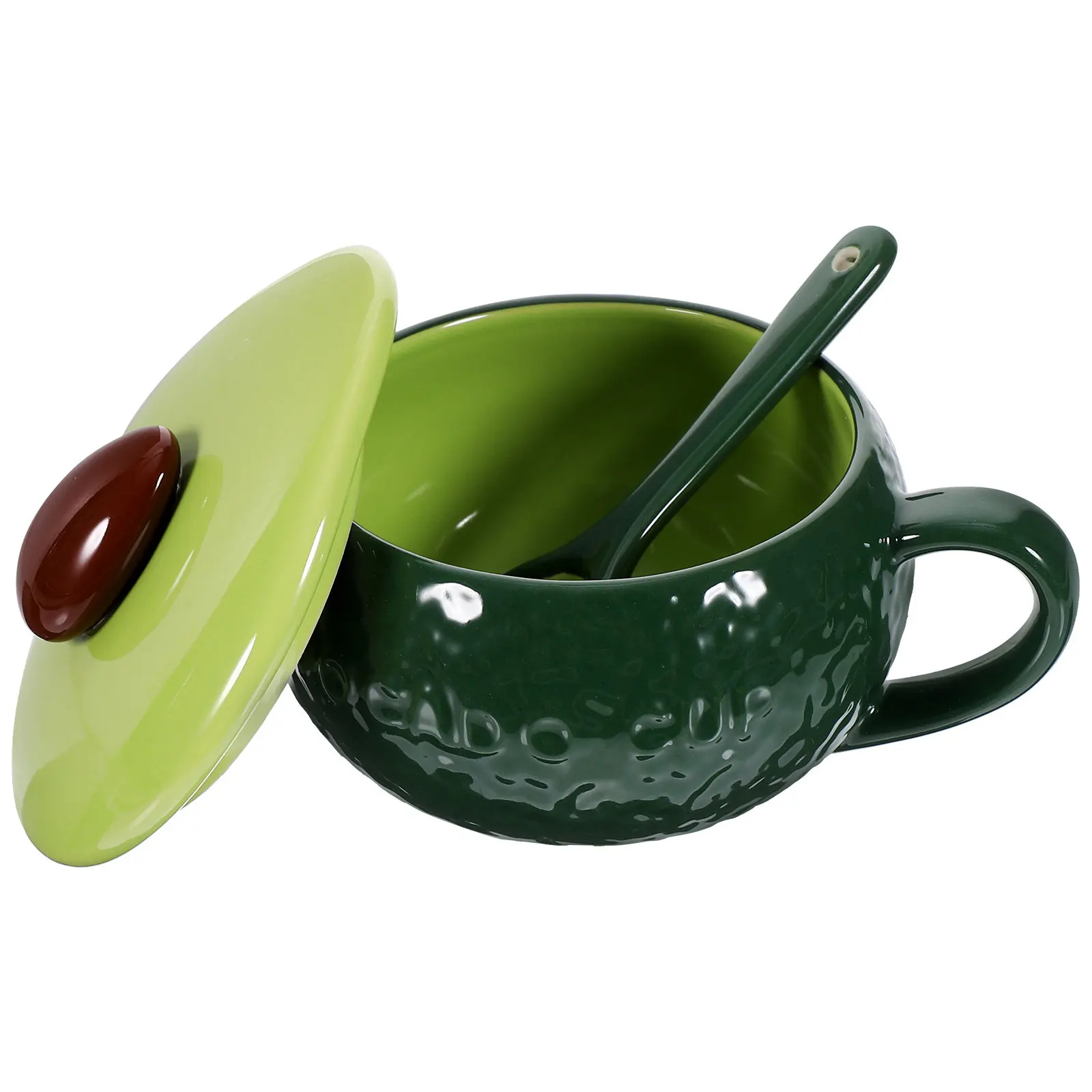 Avocado Ceramic Mug, Heat-Resistant Coffee Cup for Home, Office, Breakfast – 1 Set Cute Milk Cup