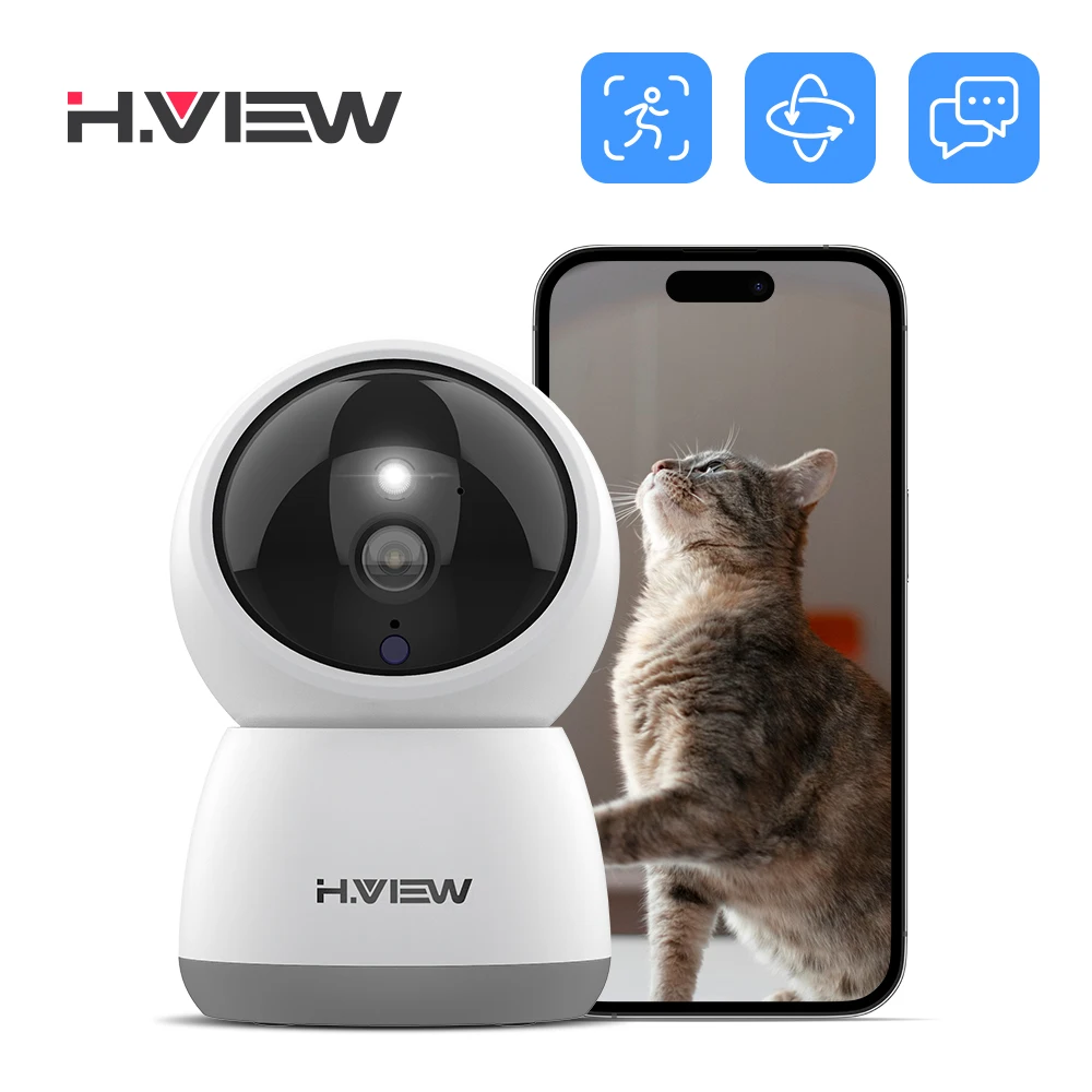 

H.VIEW 3MP IP Camera WiFi Home Indoor AI Human Detection Audio Wireless Security CCTV Camera