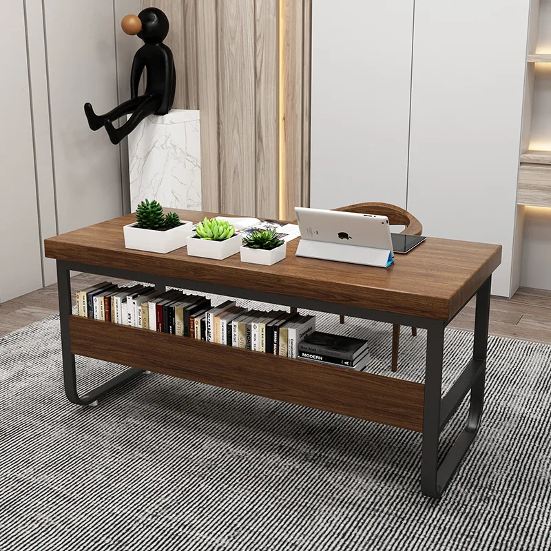 ！@Simple Solid Wood Single Seat Office Desk, Home Study, Computer Desk, Bedroom, Book Storage, Writing Desk