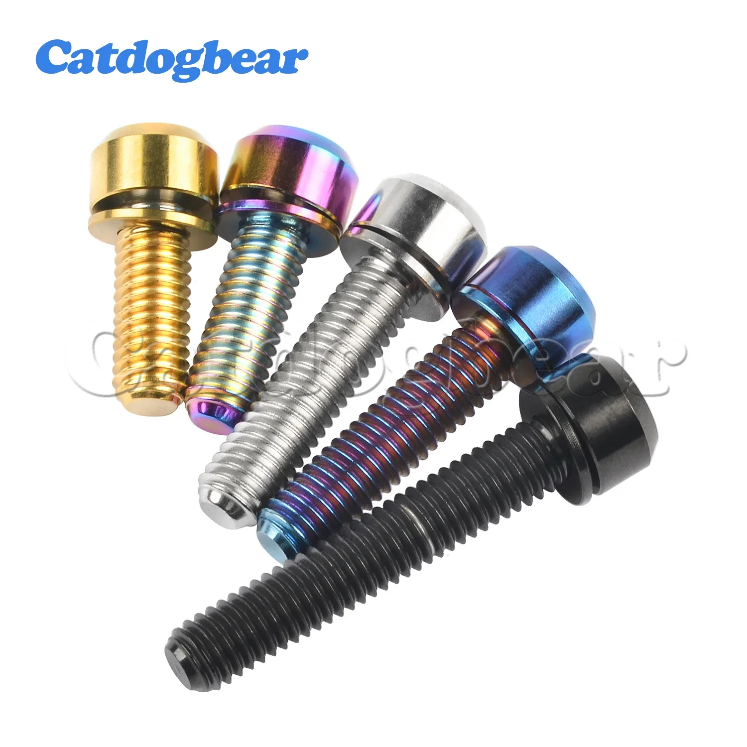 Catdogbear Titanium M5 M6X16 18 20 25 30 35mm Bolts Socket Head Bolts With Washers For Mount Bicycle Screws