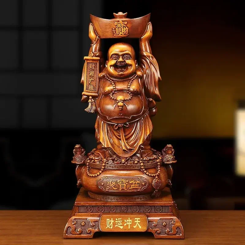 Maitreya Treasure Bowl Inviting Wealth Big Belly Buddha Statue Living Room Office Hall Housewarming Gifts