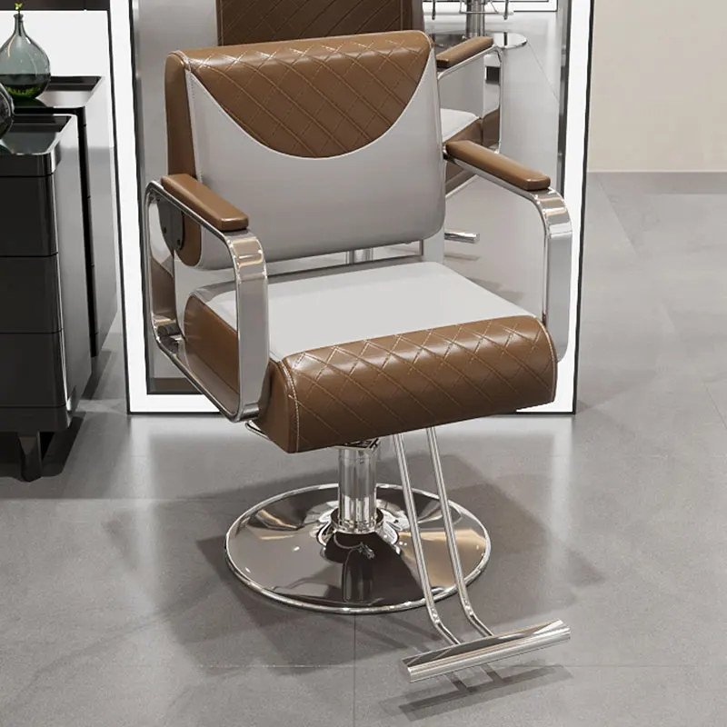 Modern Luxury Barber Chairs Nordic Lift Speciality Perm Barber Chairs Ergonomic Comfort Salon Furniture Silla De Barbería FYBC