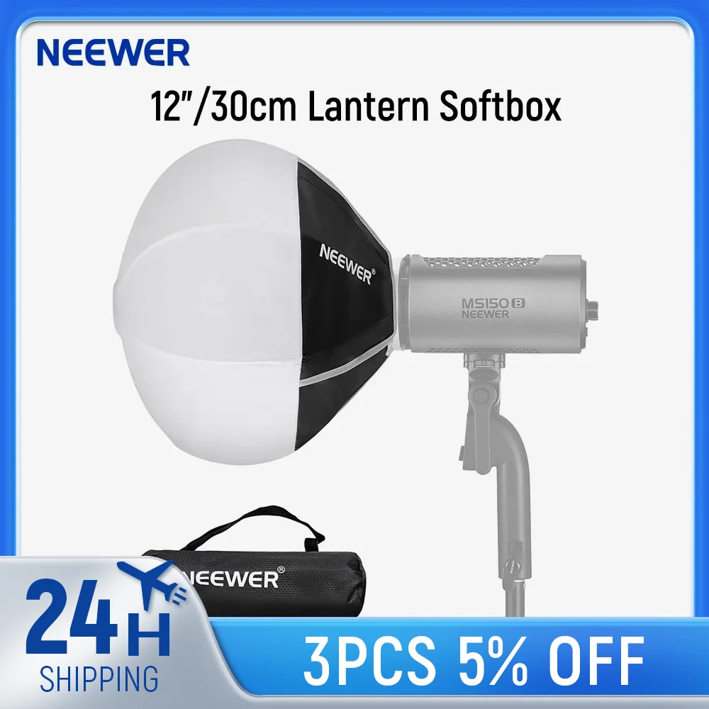 NEEWER 12"/30cm Lantern Softbox with NEEWER Mount, Quick Release 360° Omnidirectional Light Diffuser Modifier Mini Softbox