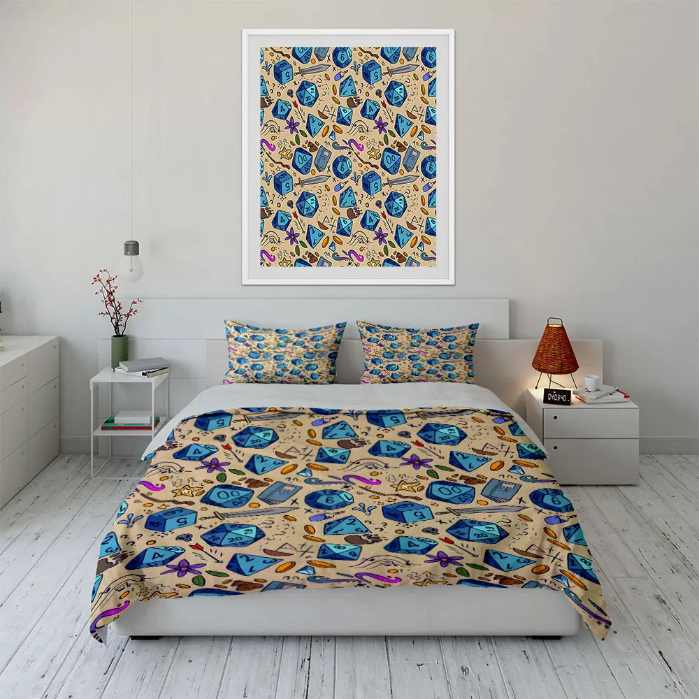 Board Game Themed Background Print Soft Comfortable Duvet Cover Bedding Set Included 1*Duvet Cover  2*Pillowcases Luxury gifts