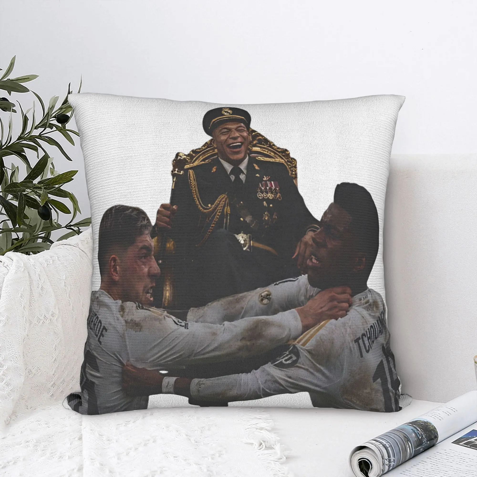 Kylians Dictador Militarys Portrait Square Pillow Cases Funny Meme Cushion Cover Awesome Zipper Pillowcase for Home 45*45cm